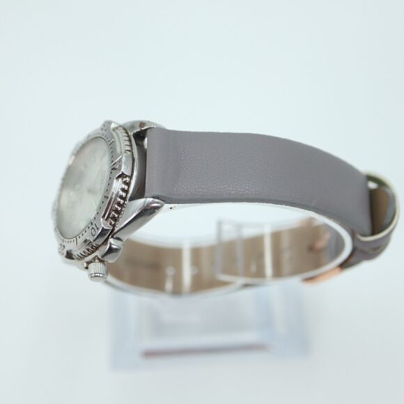 Fossil Steel Watch 32mm Silver Tone Date Dial 100m Gray Vegan Leather FS-2525 - Picture 13 of 15